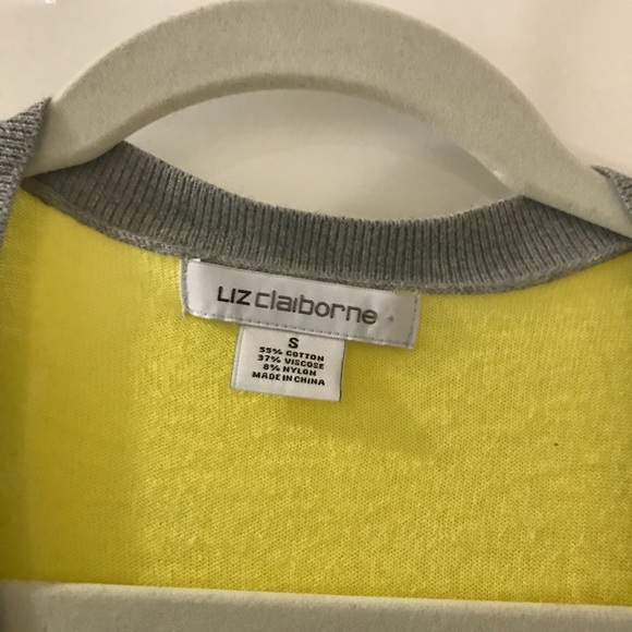 Liz Claiborne Yellow and Grey Cardigan - Picture 3 of 3